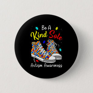Be A Kind Sole Autism Awareness Rainbow Trendy Puz Ronde Button 5,7 Cm