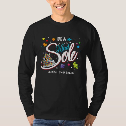 Be A Kind Sole Autism Awareness Rainbow Trendy Puz T-shirt (Voorkant)