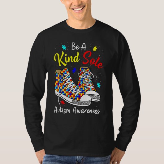Be A Kind Sole Autism Awareness Rainbow Trendy Puz T-shirt (Voorkant)