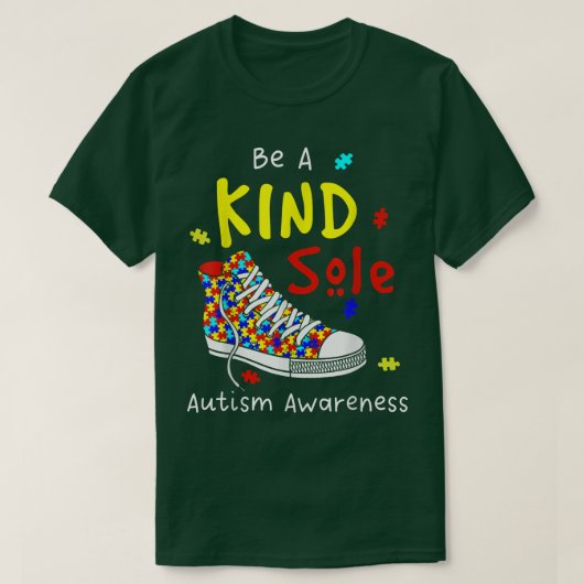 Be A Kind Sole Autism Awareness Rainbow Trendy Puz T-shirt (Design voorkant)