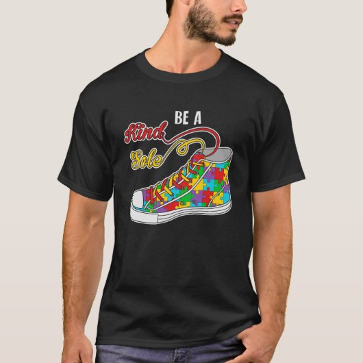 Be A Kind Sole Autism Awareness Rainbow Trendy Puz T-shirt (Voorkant)