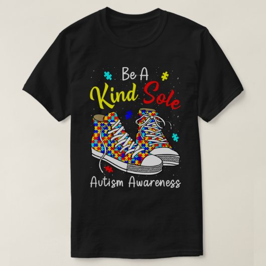 Be A Kind Sole Autism Awareness Rainbow Trendy Puz T-shirt (Design voorkant)