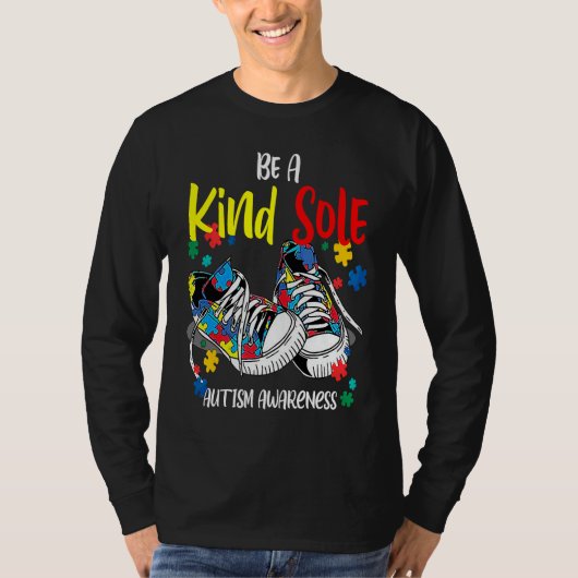 Be A Kind Sole Autism Awareness Rainbow Trendy Puz T-shirt (Voorkant)