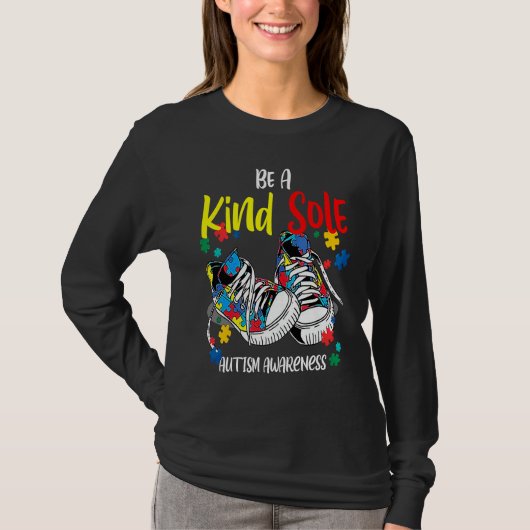 Be A Kind Sole Autism Awareness Rainbow Trendy Puz T-shirt (Voorkant)
