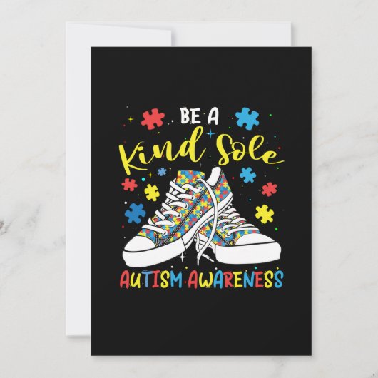 Be A Kind Sole Autism Awareness Trendy Puzzle Shoe Save The Date (Voorkant)