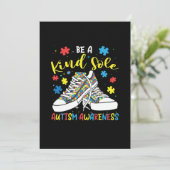 Be A Kind Sole Autism Awareness Trendy Puzzle Shoe Save The Date (Staand voorkant)