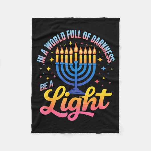 Be A Light Happy Hanukkah Menorah Jewish Gift  Fleece Deken (Voorkant)