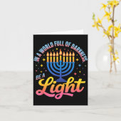 Be A Light Happy Hanukkah Menorah Jewish Gift  Kaart (Gele Bloem)