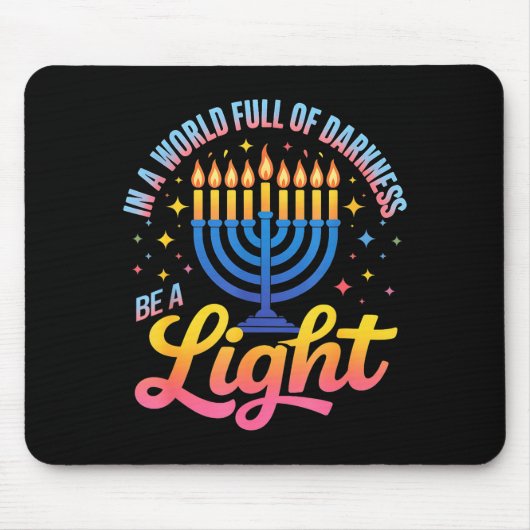 Be A Light Happy Hanukkah Menorah Jewish Gift Muismat (Voorkant)