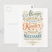 "Be a Little Kinder" -- J. M. Barrie Quote Briefkaart (Voorkant / Achterkant)