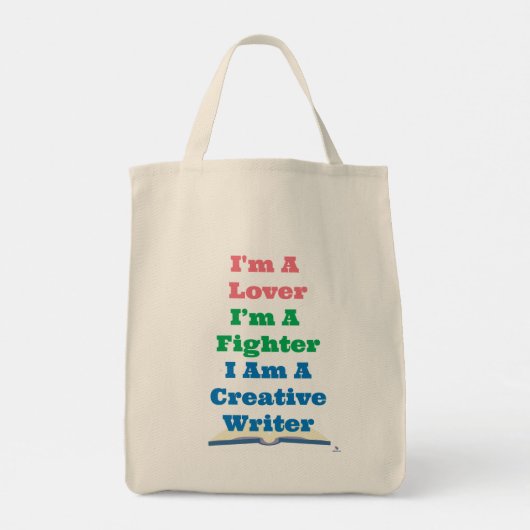 Be A Lover Fighter Creative Writer Author Motto Tote Bag (Achterkant)