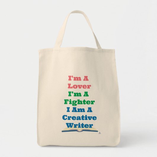 Be A Lover Fighter Creative Writer Author Motto Tote Bag (Voorkant)