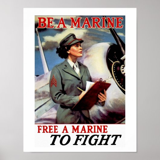 Be a Marine - Free a Marine to Fight Poster (Voorkant)