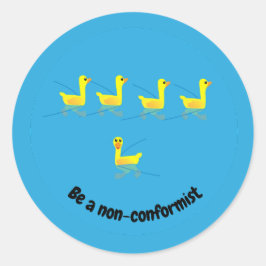 Be a non-conformist Cute Motivational Ducks Ronde Sticker