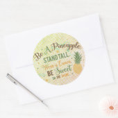Be A Pineapple Inspirational Quote Ronde Sticker (Envelop)