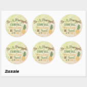 Be A Pineapple Inspirational Quote Ronde Sticker (Vel)
