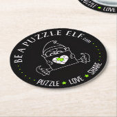 Be A Puzzle Elf - Coasters Ronde Kartonnen Onderzetter (Gebogen)