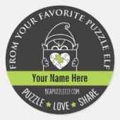 Be A Puzzle Elf – Personalized Sticker (Voorkant)