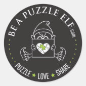 Be A Puzzle Elf – PUZZLE. LOVE. SHARE Sticker (Voorkant)