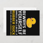 Be A Rubber Duck Funny Per_ Aankondigingskaart (Voorkant / Achterkant)