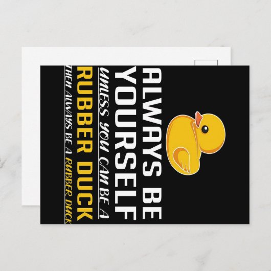 Be A Rubber Duck Funny Per_ Aankondigingskaart (Voorkant / Achterkant)