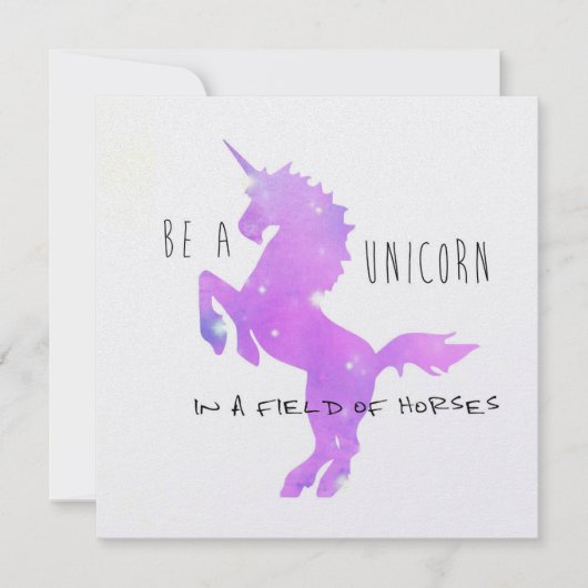 BE A UNICORN 5.25 x 5.25 kaart (Voorkant)