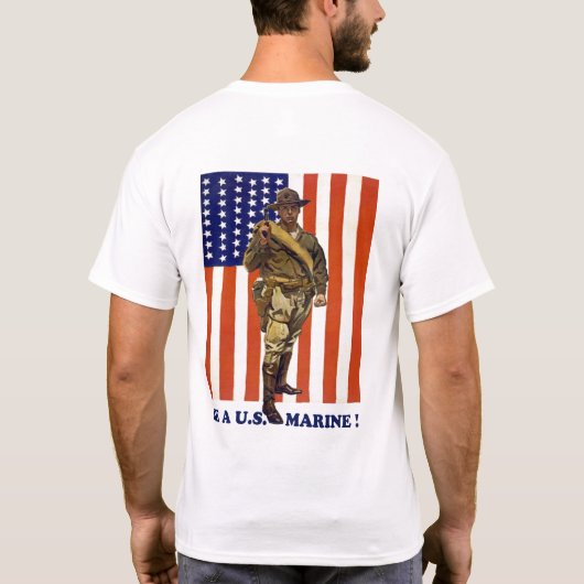 "BE A US MARINE" — USMC T-Shirt (Achterkant)