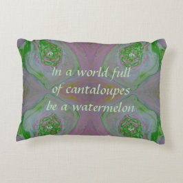 "Be a Watermelon" Acryl Pour Geïnspireerd Accent Kussen