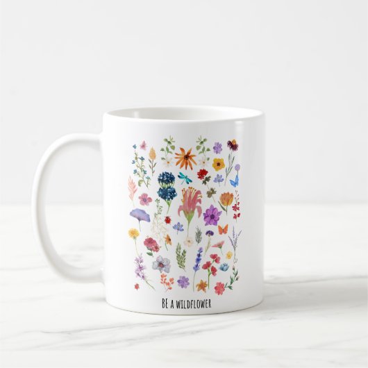 Be a Wildflower – Bloemrijke Inspirerend Mok (Links)