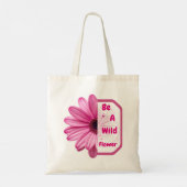 Be A Wildflower Pink Aesthetic Floral Tote Bag (Achterkant)