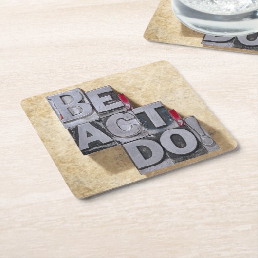 Be, Act, Do Kartonnen Onderzetters (Schuin)