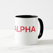 "BE ALPHA" Uw dagelijkse dosering voor alfa-Mok Mok (Voorkant rechts)