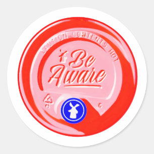 Be aware capsule Dutch bros roze Ronde Sticker