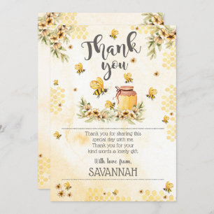 Be Bedankt voor je kaartje honingbije Dank je Flat Kaart