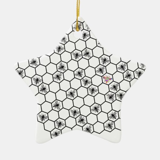 be bee different bees biene wabe imker honey keramisch ornament (Voorkant)