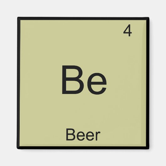 Be - Beer Funny Chemistry Element Symbol T-Shirt Magneet (Voorkant)