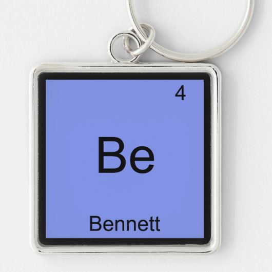 Be - Bennett Funny Chemisty Element Symbol Name T Sleutelhanger (Voorkant)