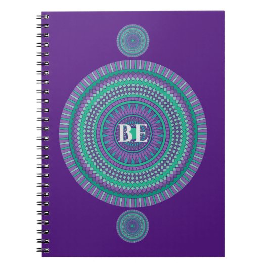 "BE" Blauw/Groen Custom Mandala Mantra Notitieboek (Voorkant)
