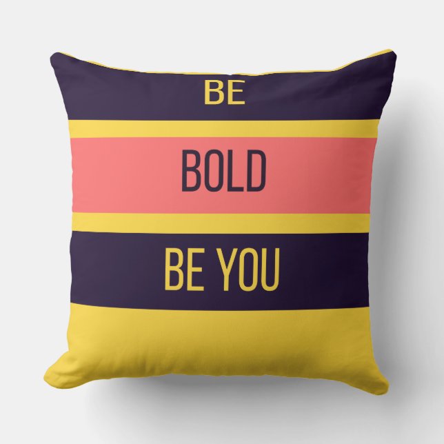 Be Bold — 90s Maximalist Throw Pillow | Retro Bdrm Kussen (Voorkant)