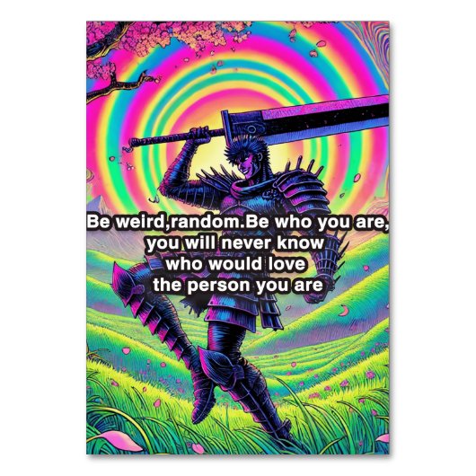 "Be bold, be you" Hoogwaardige tafel nummer kaart (Voorkant)