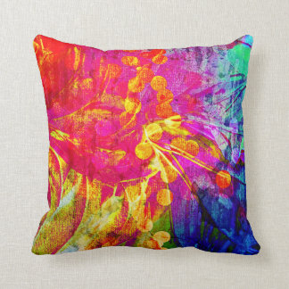 BE BOLD Rainbow Floral Swirls Abstract schilderen Kussen