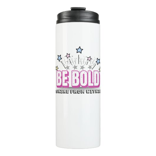 BE BOLD – Roze | Schijn van binnenuit Tumbler Thermosbeker (Voorkant)