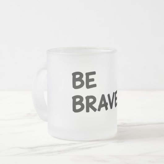 Be Brave Motivational Quote with Lightning Bolt De Matglas Koffiemok (Voorkant links)