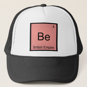 Be - Britse Rijk Grappig Chemie Element Symbool Trucker Pet