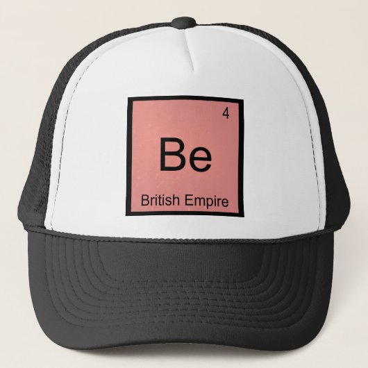 Be - Britse Rijk Grappig Chemie Element Symbool Trucker Pet (Voorkant)