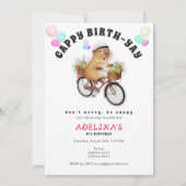 Be Cappy Capybara Fiets Kinder Leuk Verjaardagsfee Kaart (Voorkant)