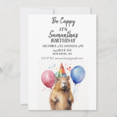 Be Cappy Capybara verjaardagsfeestje Kaart (Voorkant)