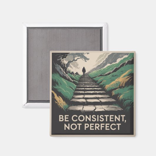 Be Consistent, Not Perfect Magneet (Voorkant / Achterkant)