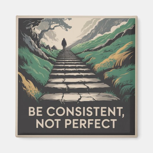 Be Consistent, Not Perfect Magneet (Voorkant)