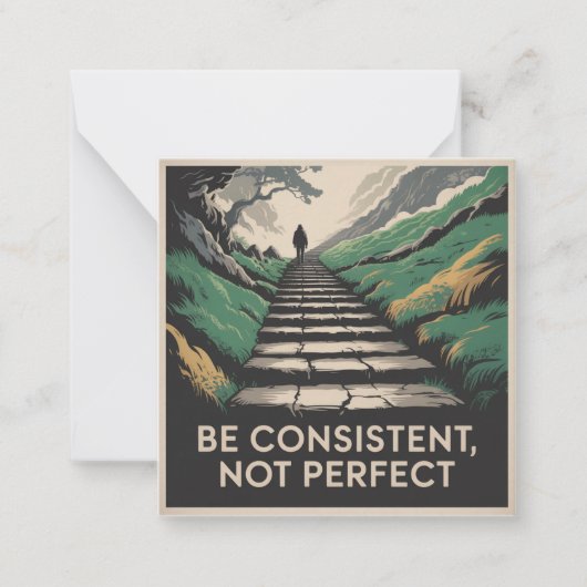 Be Consistent, Not Perfect Notitiekaartje (Voorkant)